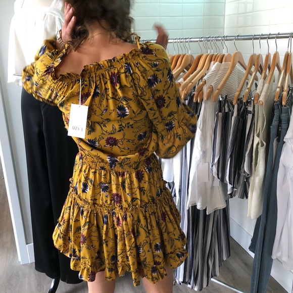 NWT Misa violet bubble sleeve dress - Picture 3 of 8